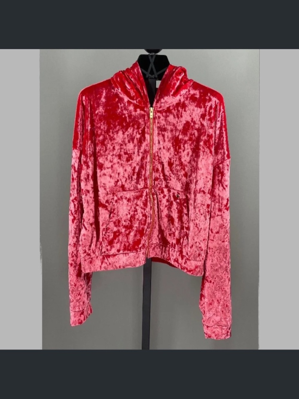 NEW Fabletics Jacket Womens Large pink crushed velour hoodie gym athleisure